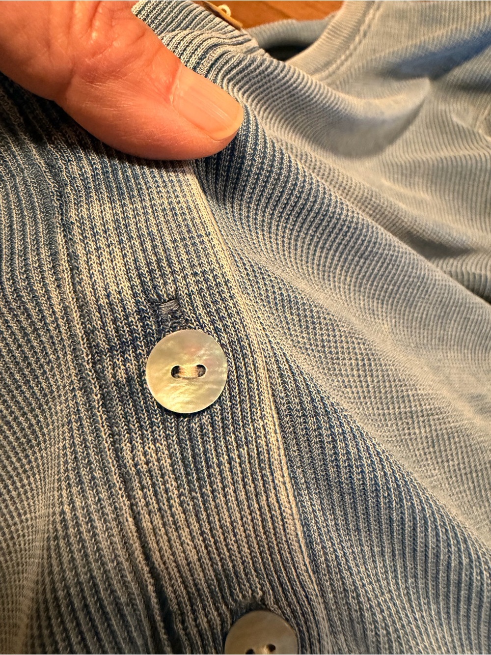 Good American Fluid Denim Henley Top - Picture 6 of 9